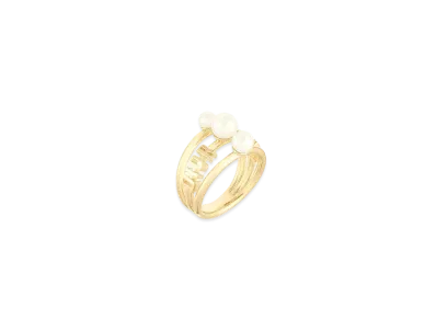 Dior Fake Pearl Ring "Yellow Gold"