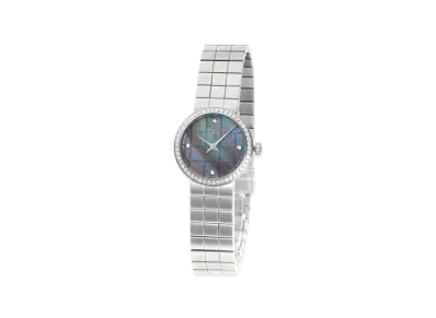 Dior Women's La D de Dior Women's Bezel Diamond Diamond 4P "Silver/Blue Grey Shell"