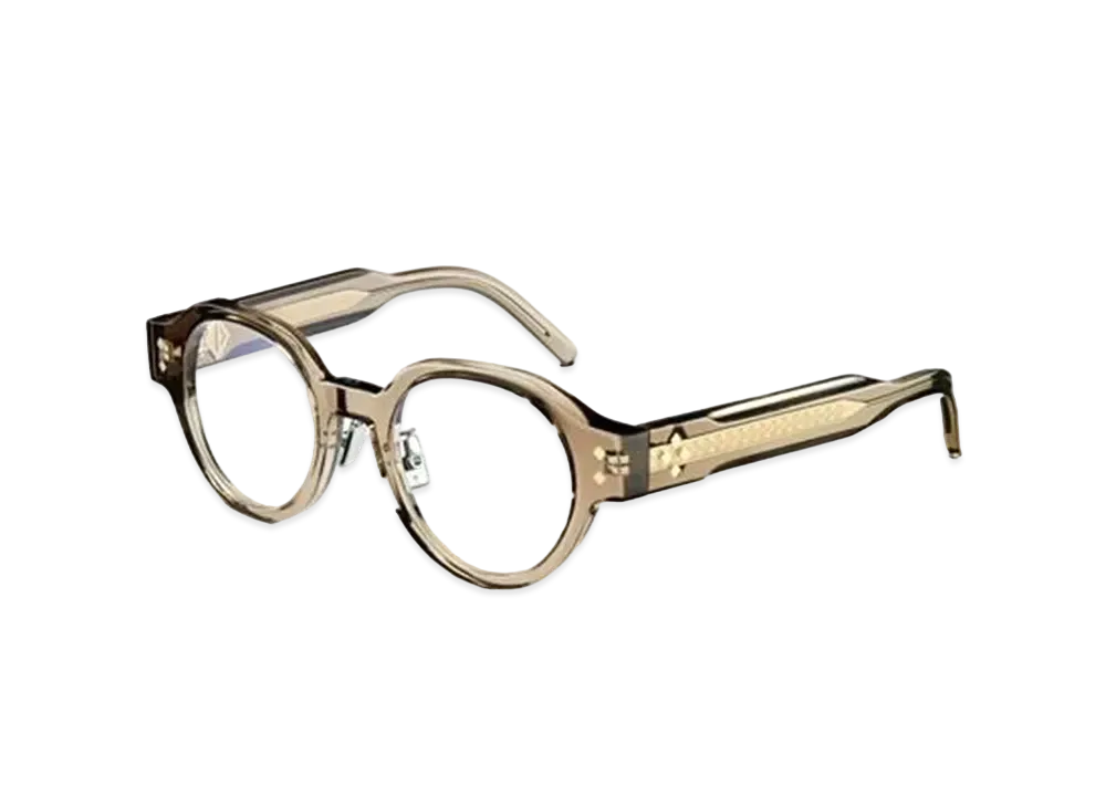 Dior CD Diamond R3F Rounded Glasses "Transparent Beige"