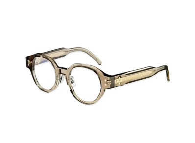 Dior CD Diamond R3F Rounded Glasses "Transparent Beige"
