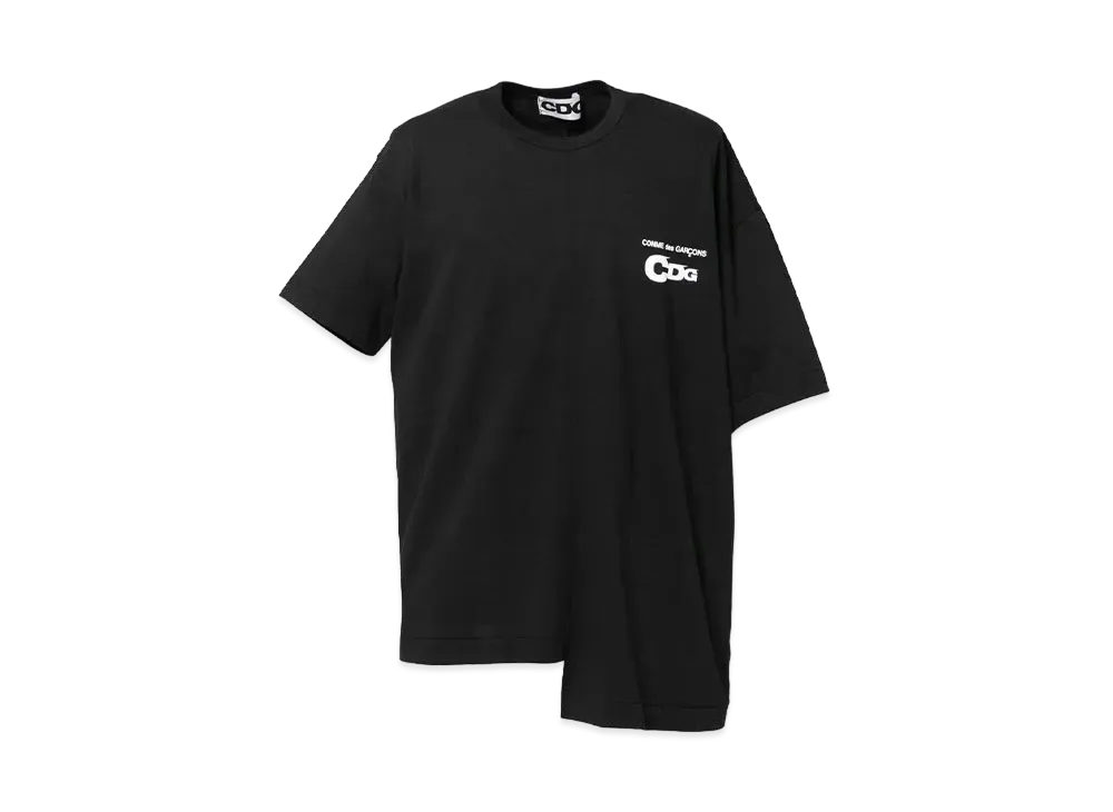 CDG Asymmetric Split T-Shirt "Black"