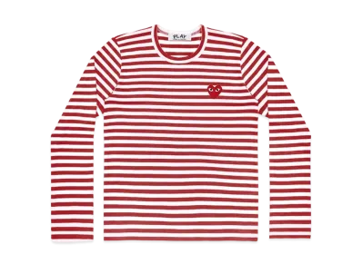 COMME des GARCONS PLAY CDG Unisex Border Long Sleeve T-Shirt AX-T164-051 "Red/White"