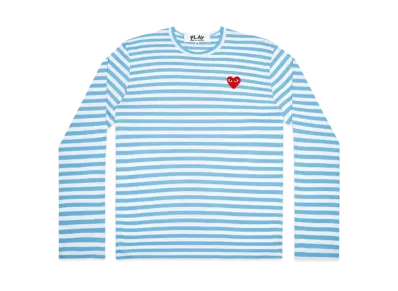 COMME des GARCONS PLAY CDG Unisex Border Long Sleeve T-Shirt AX-T278-051 "Blue/White"