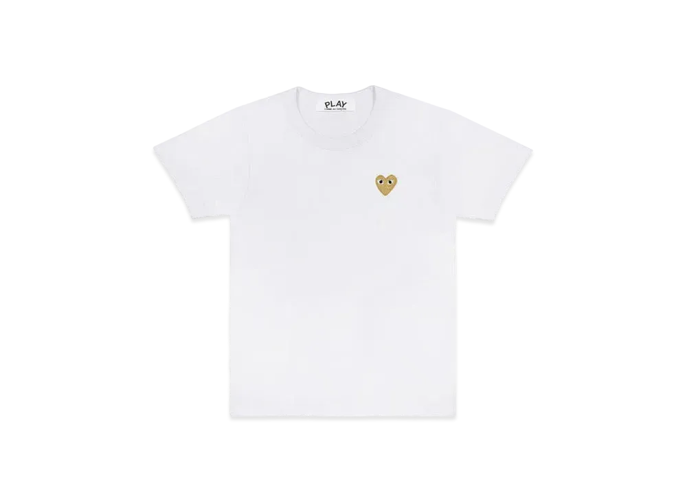 COMME des GARCONS PLAY CDG Gold Heart T-Shirt  Mens "White"
