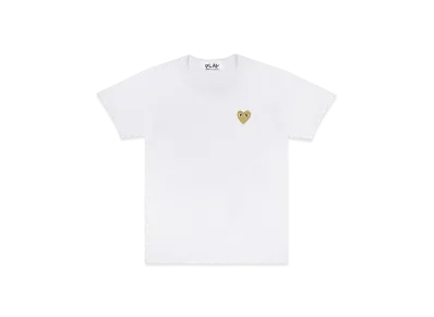 COMME des GARCONS PLAY CDG Gold Heart T-Shirt Mens "White"