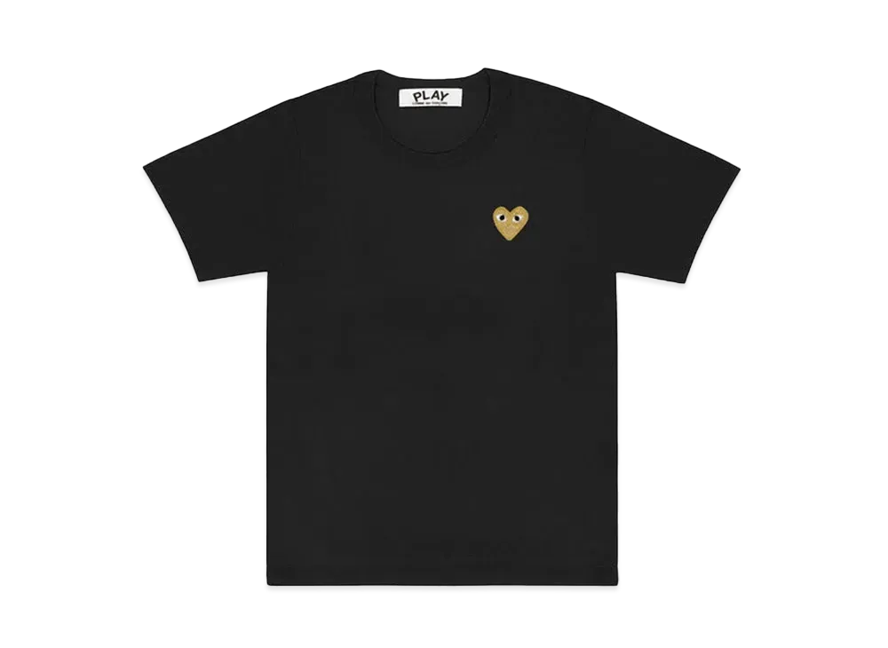 COMME des GARCONS PLAY CDG Gold Heart T-Shirt Mens "Black"