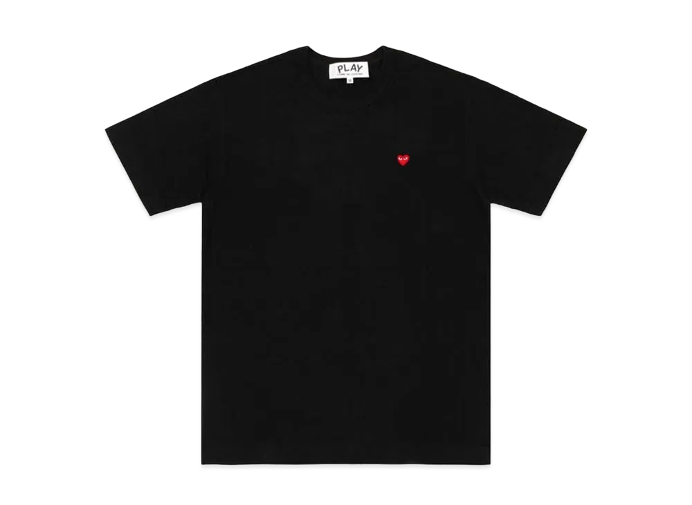 COMME des GARCONS PLAY CDG T-Shirt With Small Red Heart Mens "Black"