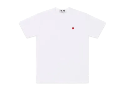 COMME des GARCONS PLAY CDG T-Shirt With Small Red Heart Mens "White"