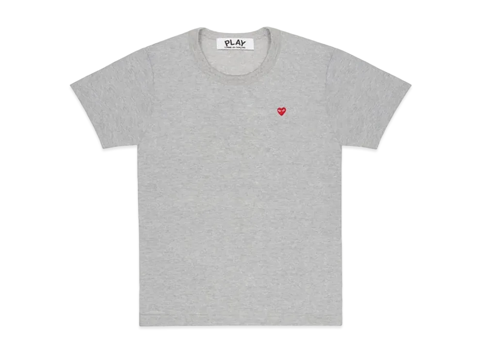 COMME des GARCONS PLAY CDG T-Shirt With Small Red Heart "Top Grey"
