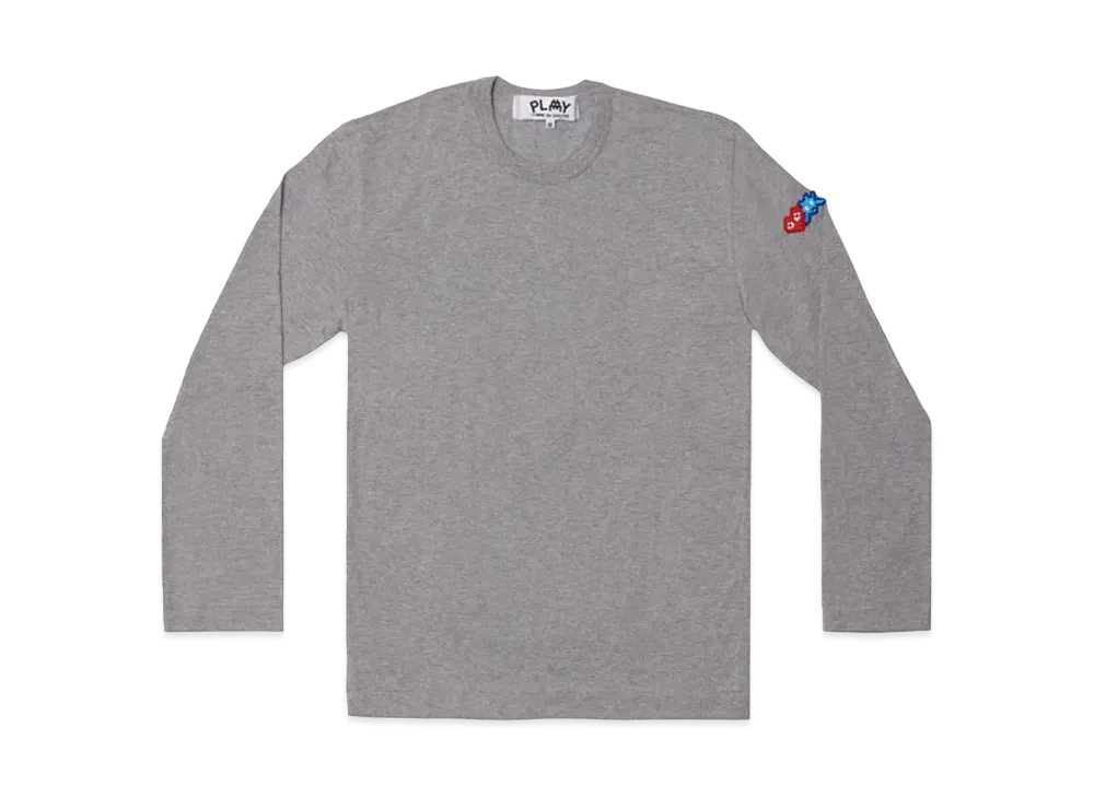 COMME des GARCONS PLAY CDG Invader Cotton L/S T-Shirt Mens "Grey"