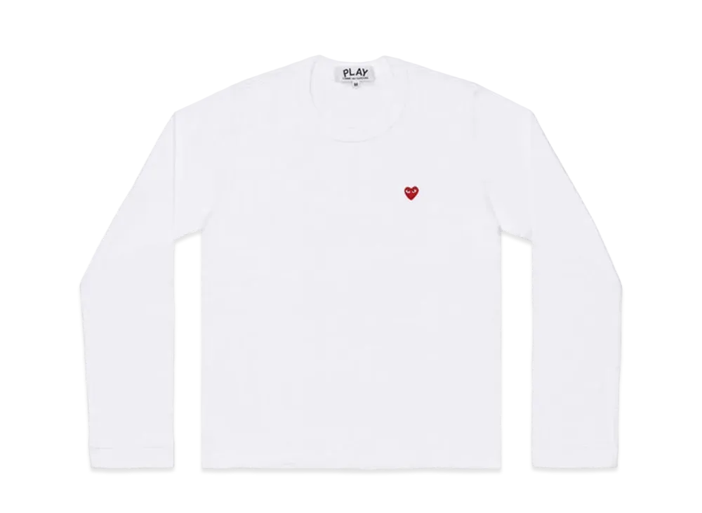 COMME des GARCONS PLAY CDG T-Shirt With Small Red Heart "White"