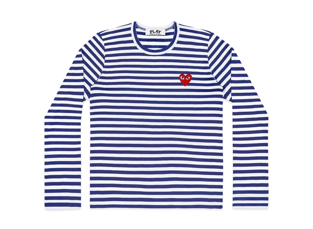 COMME des GARCONS PLAY CDG Striped L/S T-Shirt Mens "Blue/White"
