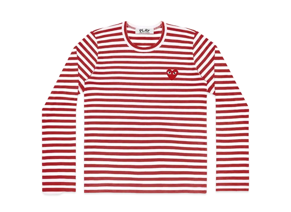 COMME des GARCONS PLAY CDG Striped T-Shirt Mens "Red/White"