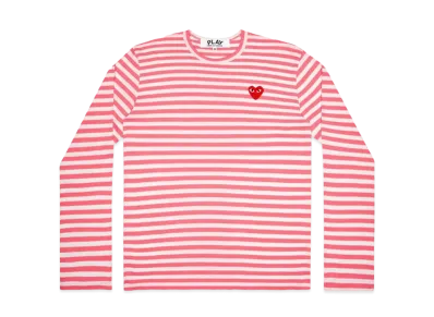 COMME des GARCONS PLAY CDG Striped L/S T-Shirt "Pink/White"