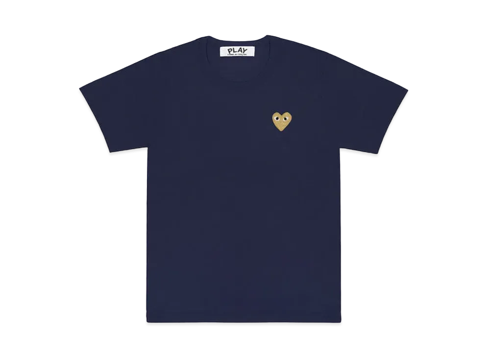 COMME des GARCONS PLAY CDG Gold Heart T-Shirt Mens"Navy"