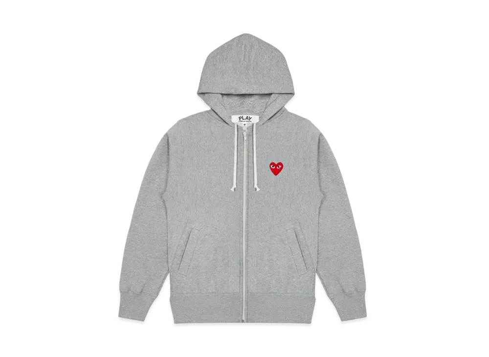 COMME des GARCONS PLAY CDG Unisex Zip-Up Hoodie "Top Grey"