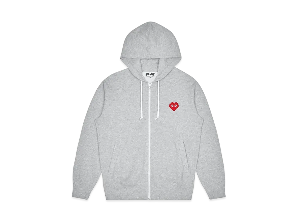 COMME des GARCONS PLAY CDG Invader Hooded Sweatshirt "Top Grey"