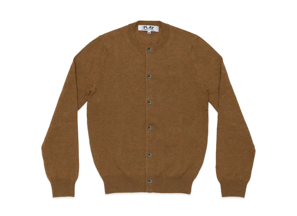 COMME des GARCONS PLAY CDG Unisex Round Neck Cardigan With Small Emblem AX-N091-051 "Light Brown"