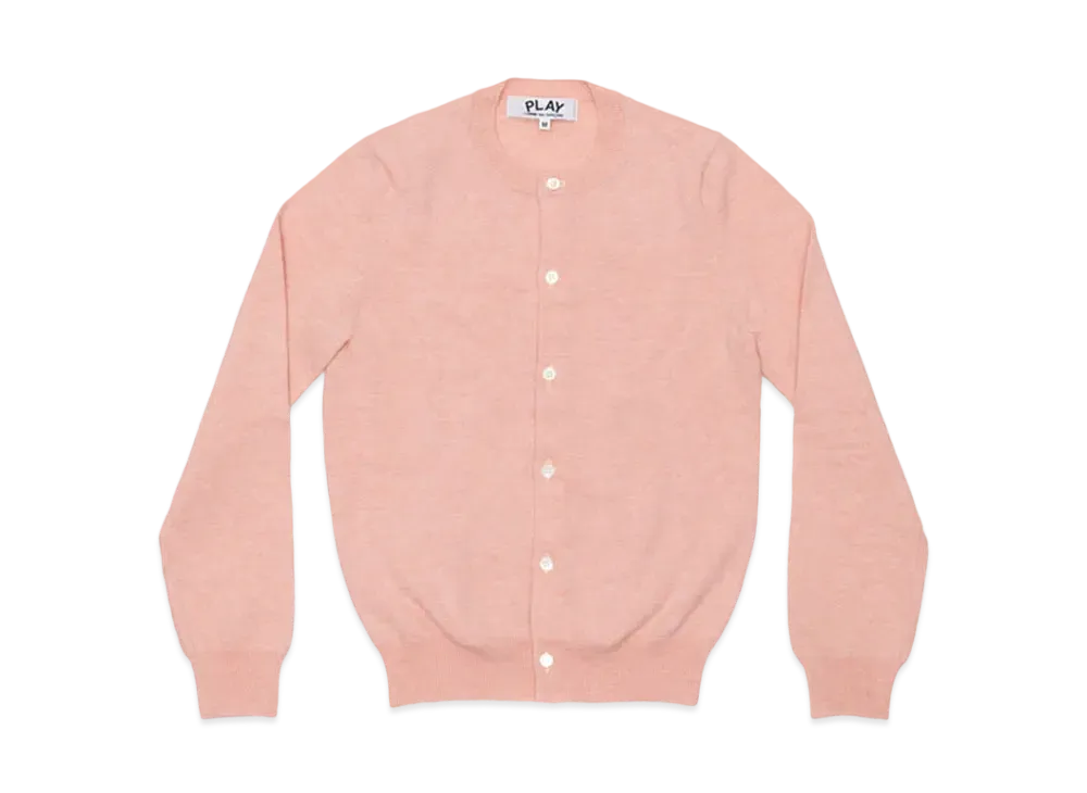 COMME des GARCONS PLAY CDG Unisex Round Neck Cardigan With Small Emblem AX-N091-051 "Light Pink"