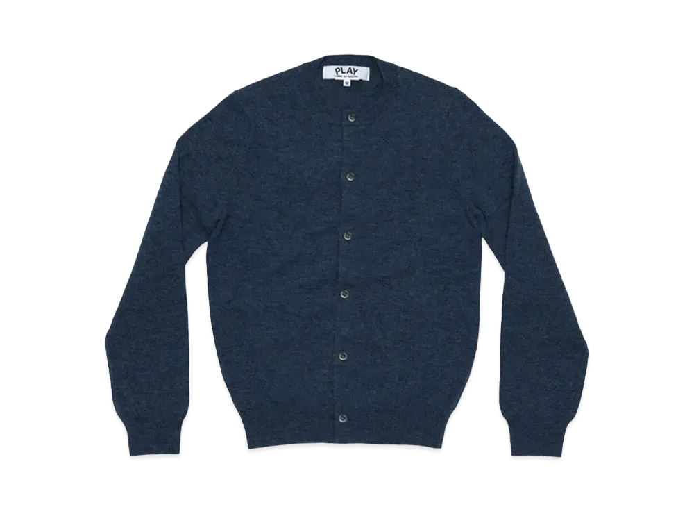 COMME des GARCONS PLAY CDG Unisex Round Neck Cardigan With Small Emblem AX-N091-051 "Navy Blue"