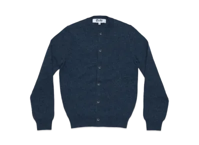 COMME des GARCONS PLAY CDG Unisex Round Neck Cardigan With Small Emblem AX-N091-051 "Navy Blue"