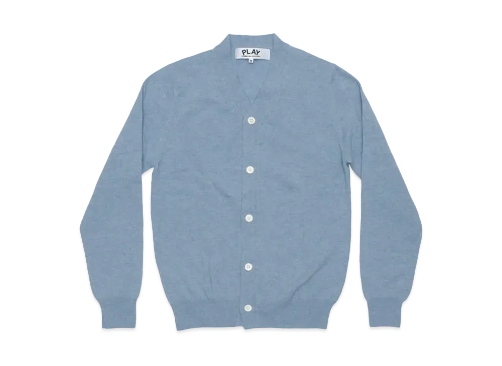 COMME des GARCONS PLAY CDG Unisex V-Neck Cardigan With Small Emblem AX-N092-051 "Light Blue"