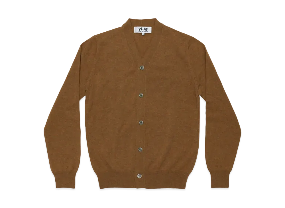 COMME des GARCONS PLAY CDG Unisex V-Neck Cardigan With Small Emblem AX-N092-051 "Light Brown"
