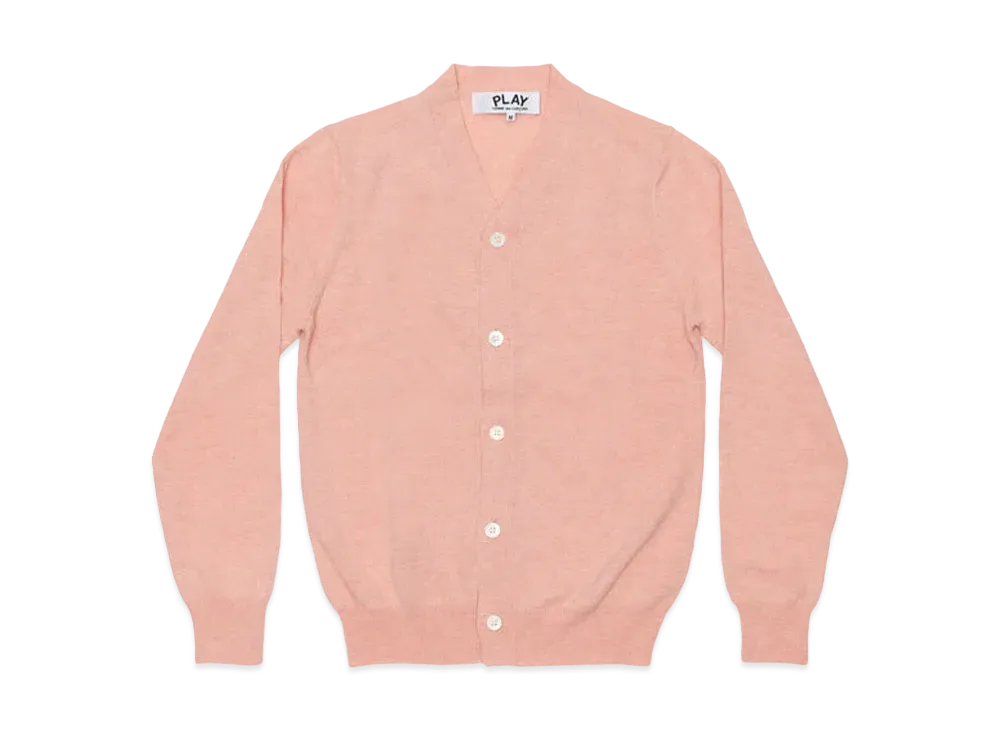 COMME des GARCONS PLAY CDG Unisex V-Neck Cardigan With Small Emblem AX-N092-051 "Light Pink"