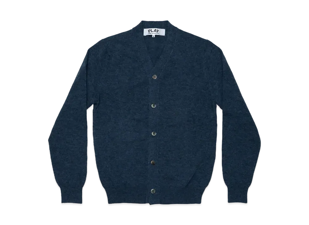 COMME des GARCONS PLAY CDG Unisex V-Neck Cardigan With Small Emblem AX-N092-051 "Navy Blue"