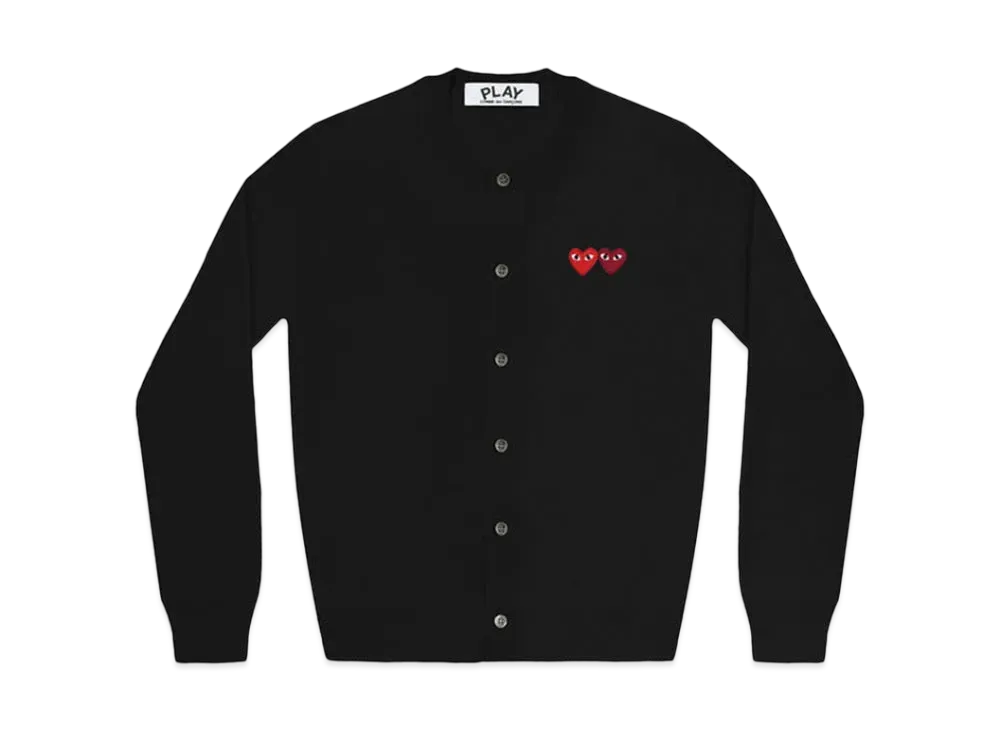COMME des GARCONS PLAY CDG Double Heart Ladie's Cardigan "Black"