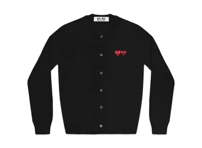 COMME des GARCONS PLAY CDG Double Heart Ladie's Cardigan "Black"