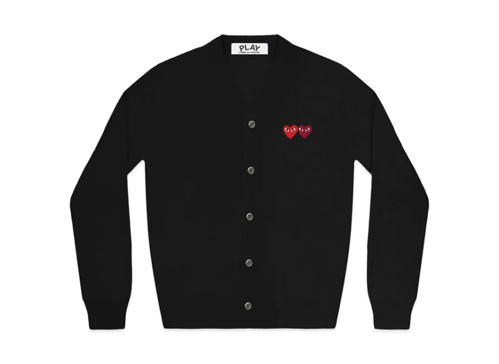 COMME des GARCONS PLAY CDG Double Heart Men's Cardigan "Black"