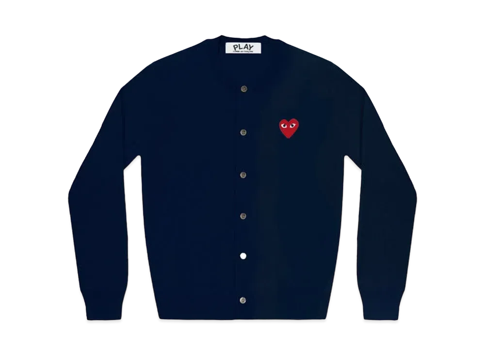 COMME des GARCONS PLAY CDG Red Heart Ladie's Cardigan "Navy"