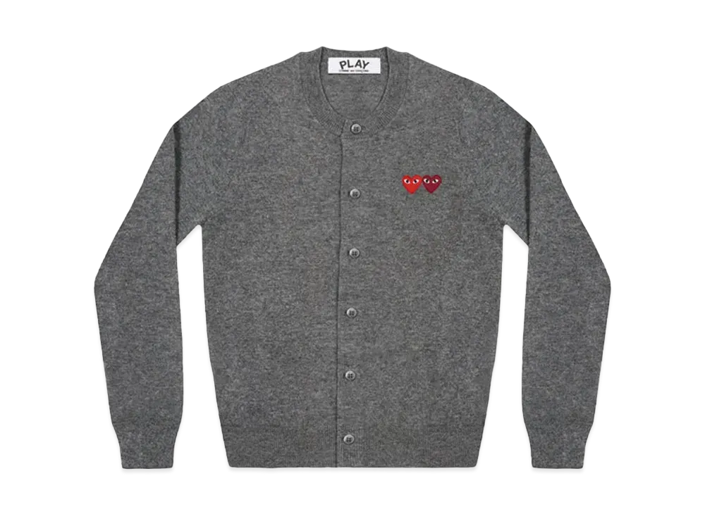 COMME des GARCONS PLAY CDG Double Heart Ladie's Cardigan "Grey"