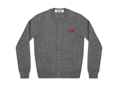 COMME des GARCONS PLAY CDG Double Heart Ladie's Cardigan "Grey"