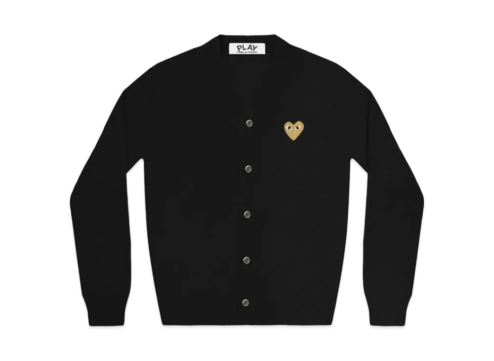 COMME des GARCONS PLAY CDG Gold Heart Men's Cardigan "Black"
