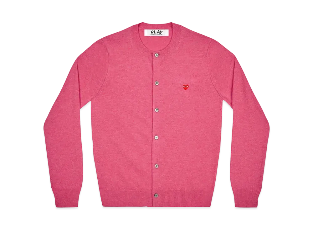 COMME des GARCONS PLAY CDG Ladie's Cardigan With Small Red Heart "Pink"