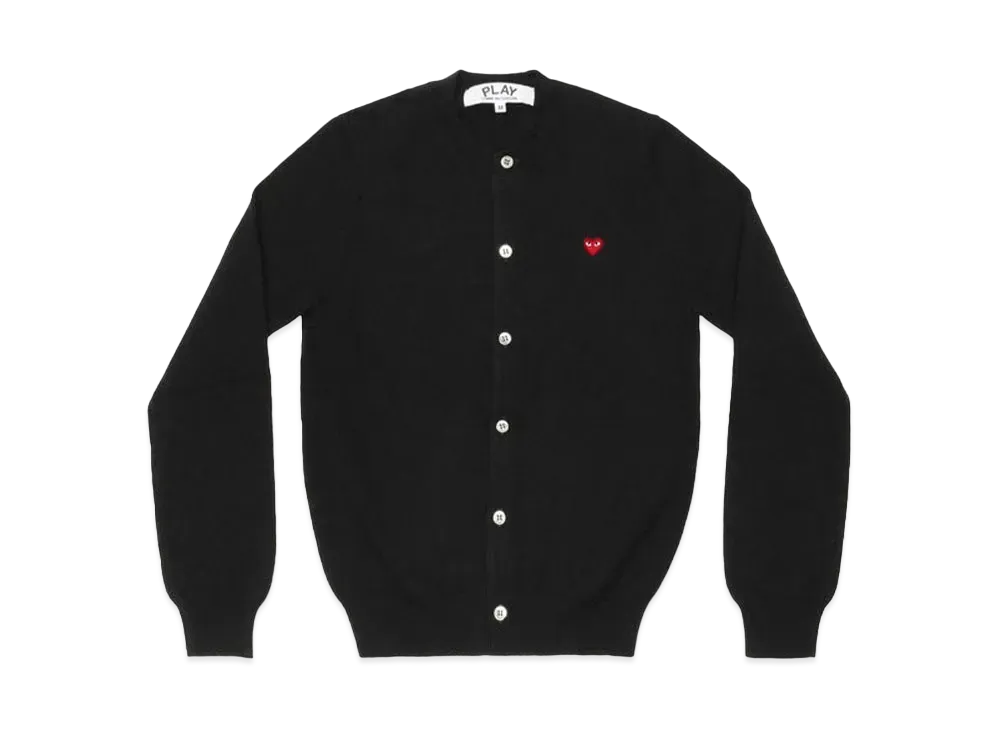 COMME des GARCONS PLAY CDG Ladie's Cardigan With Small Red Heart "Black"