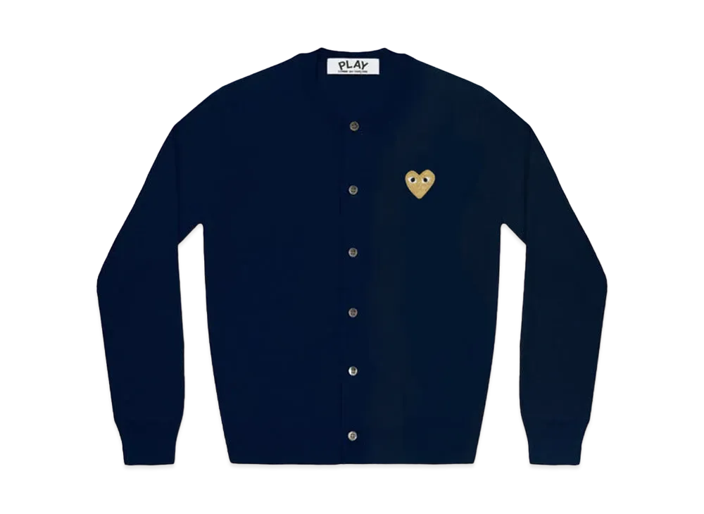 COMME des GARCONS PLAY CDG Gold Heart Ladie's Cardigan "Navy"