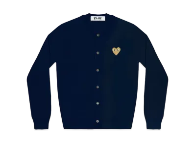 COMME des GARCONS PLAY CDG Gold Heart Ladie's Cardigan "Navy"