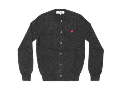 COMME des GARCONS PLAY CDG Ladie's Cardigan With Small Red Heart "Charcoal Grey"
