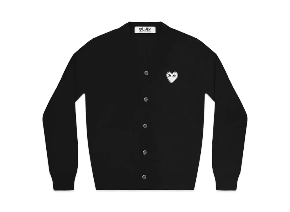 COMME des GARCONS PLAY CDG White Heart Men's Cardigan "Black"
