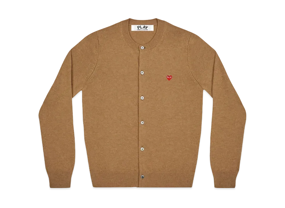 COMME des GARCONS PLAY CDG Ladie's Cardigan With Small Red Heart "Brown"