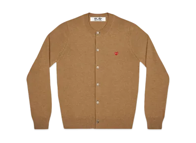 COMME des GARCONS PLAY CDG Ladie's Cardigan With Small Red Heart "Brown"
