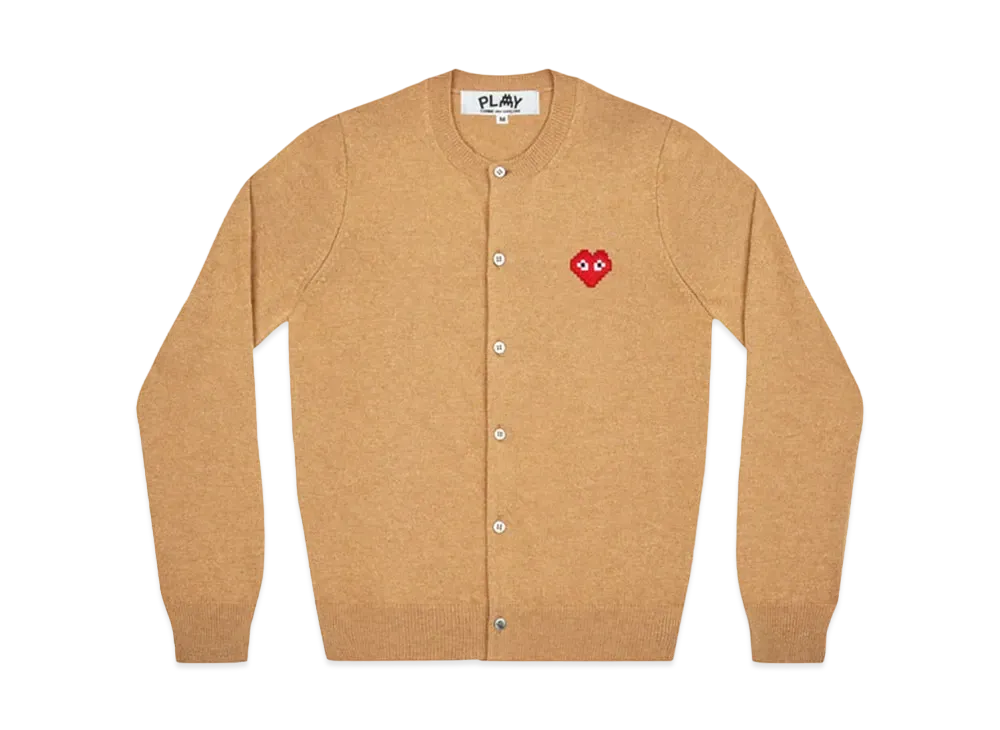 COMME des GARCONS PLAY CDG Invader Ladies'S Cardigan "Camel"
