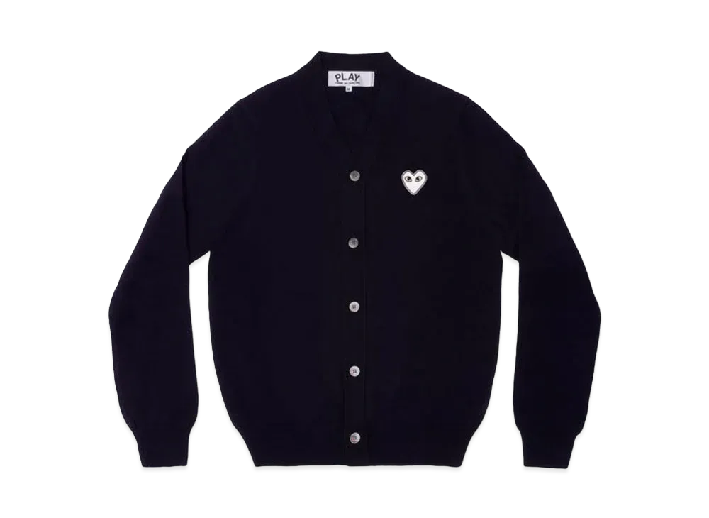 COMME des GARCONS PLAY CDG White Heart Men's Cardigan "Navy"