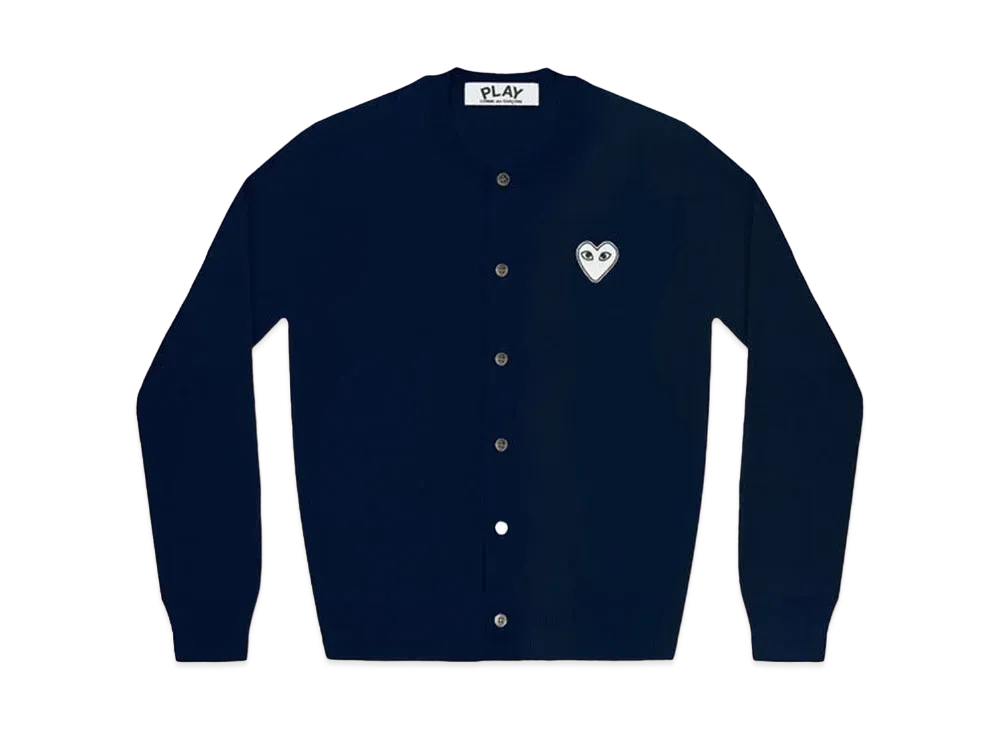 COMME des GARCONS PLAY CDG White Heart Ladie's Cardigan "Navy"