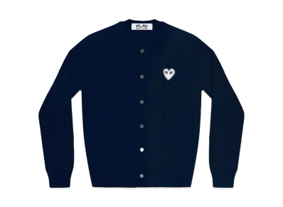 COMME des GARCONS PLAY CDG White Heart Ladie's Cardigan "Navy"