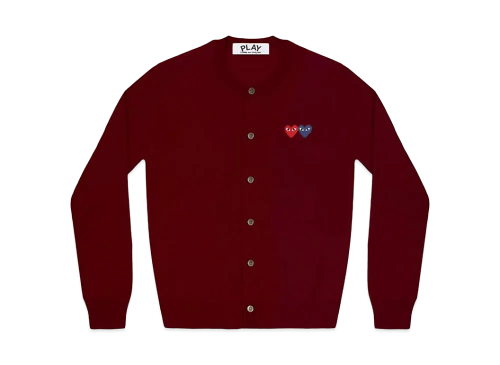 COMME des GARCONS PLAY CDG Double Heart Ladie's Cardigan "Burgundy"