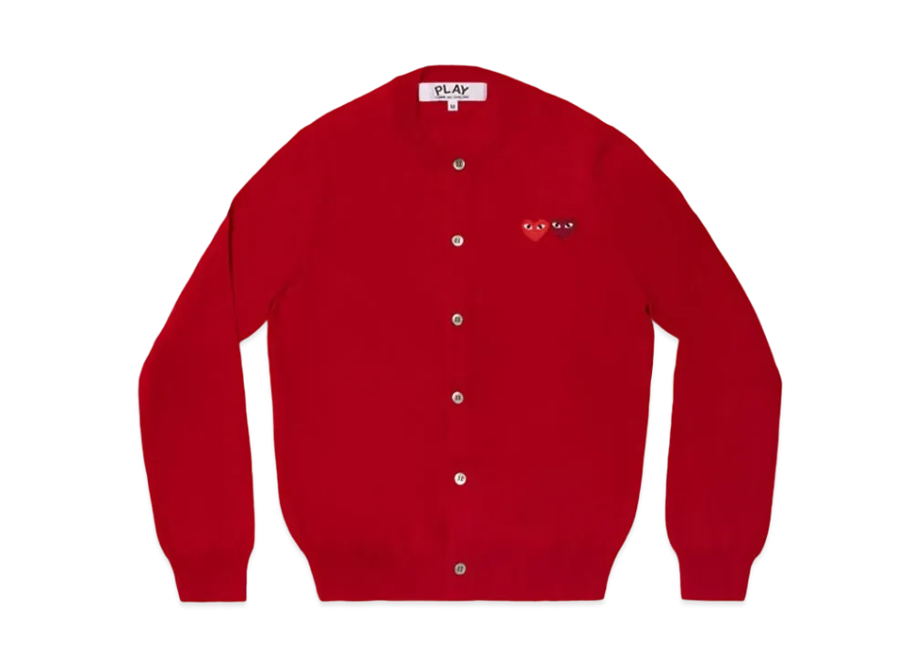 COMME des GARCONS PLAY CDG Double Heart Ladie's Cardigan "Red"